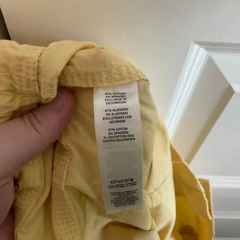 Chico’s The Amelia Cool Cotton Crop‎ in Butter Yellow - Size 16 - NEW